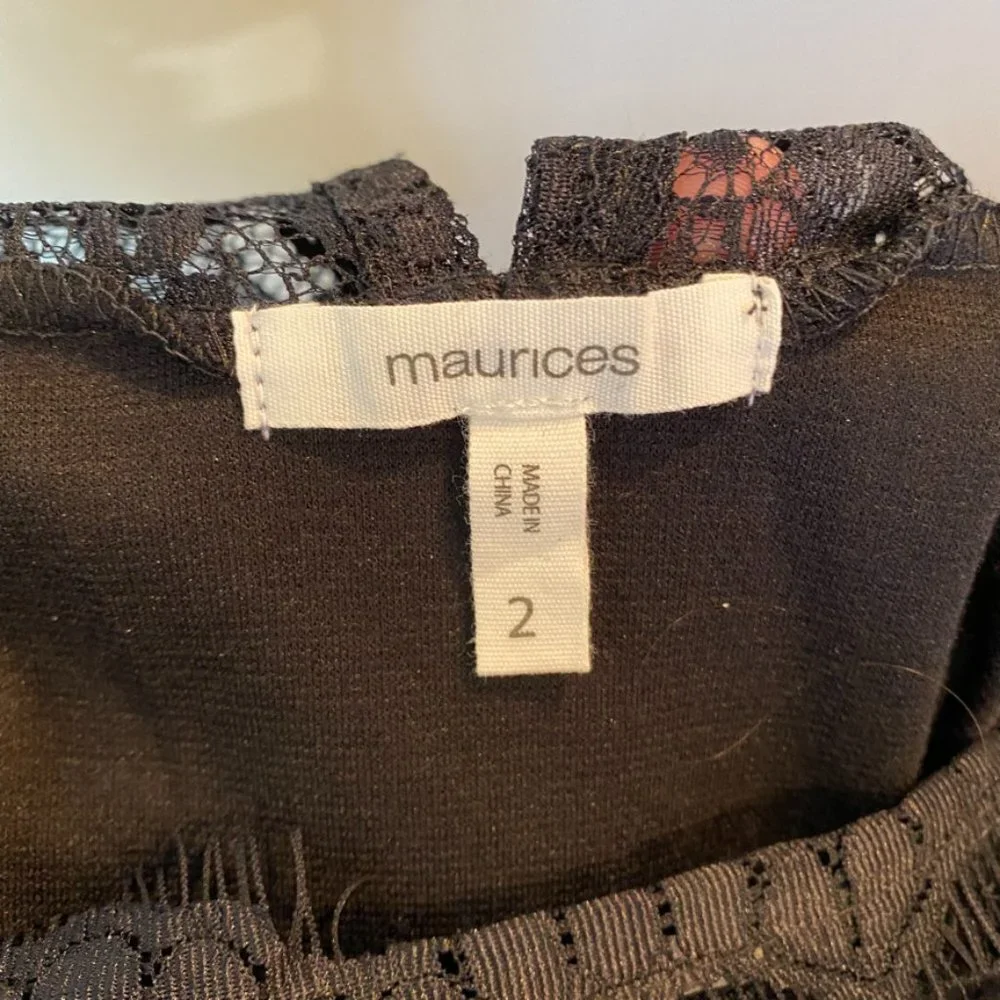 Maurices Lace Inset Ponte Dress Black - Picture 6 of 10